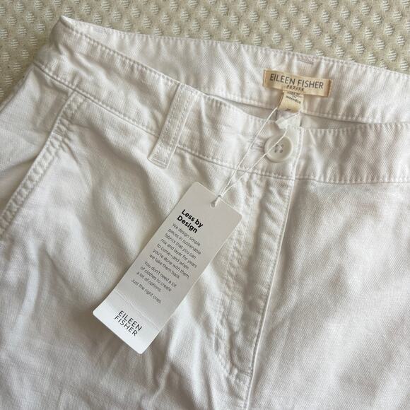 NWT Eileen Fisher Cotton Hemp Lantern Pants 2 2P P2 White Ankle Trouser Coastal - Picture 5 of 7